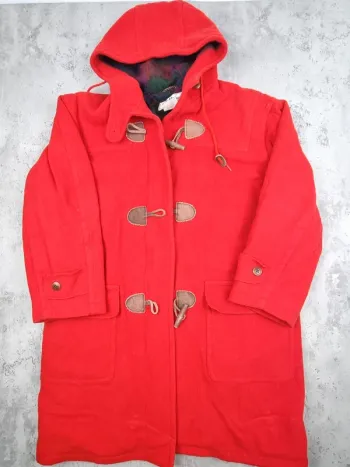 Caban rouge à capuche L.L. Bean – Taille M Femme (mesures en photos)