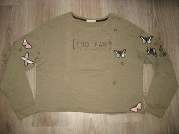 TEE SHIRT COURT ML KAKI "BERSHKA" - TAILLE S - n°01