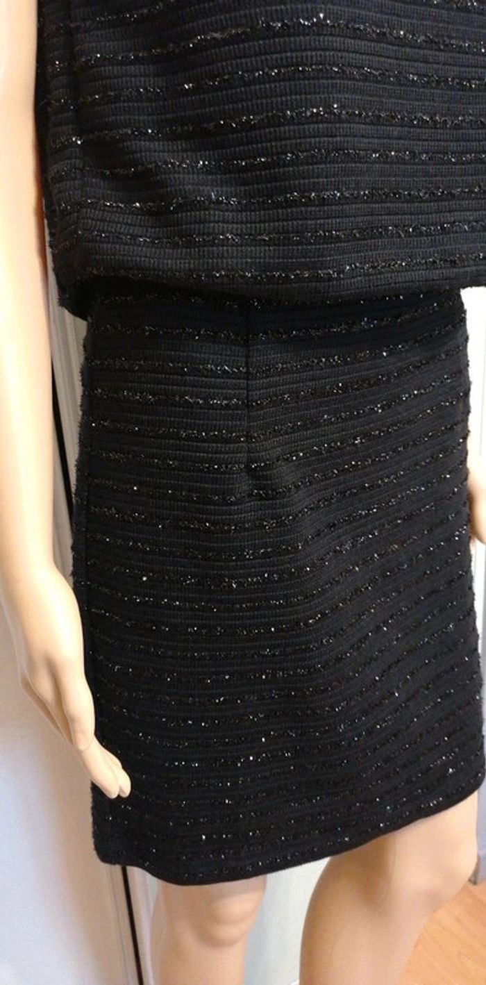 Robe et son boléro intégré noir pailleté S état neuf - photo numéro 6