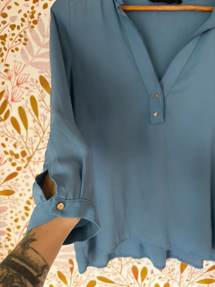 Blouse bleu Zara - photo numéro 3