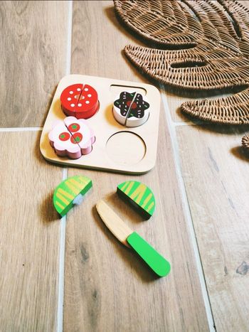 🥮Jeu d'imitation - Puzzle Dinette en bois 2 en 1 gateaux/pâtisseries à scratch