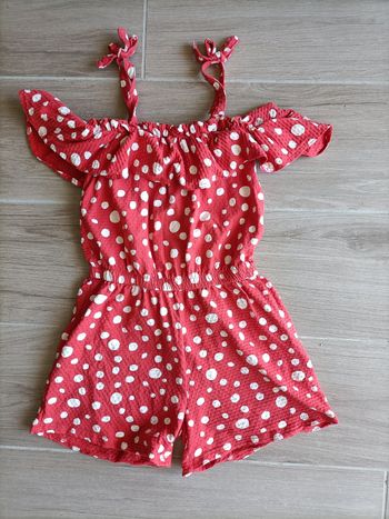 Combi short rouge à pois blancs fille Orchestra 10 ans TBE