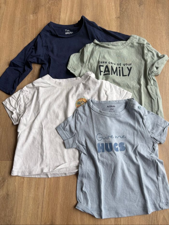 👶 Lot 4 t-shirts bébé