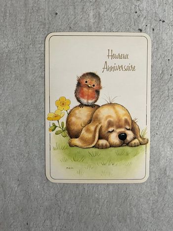 Carte heureux anniversaire oiseaux