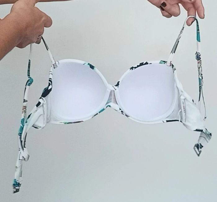Bikini blanc fleuri pushup taille 38 - photo numéro 8