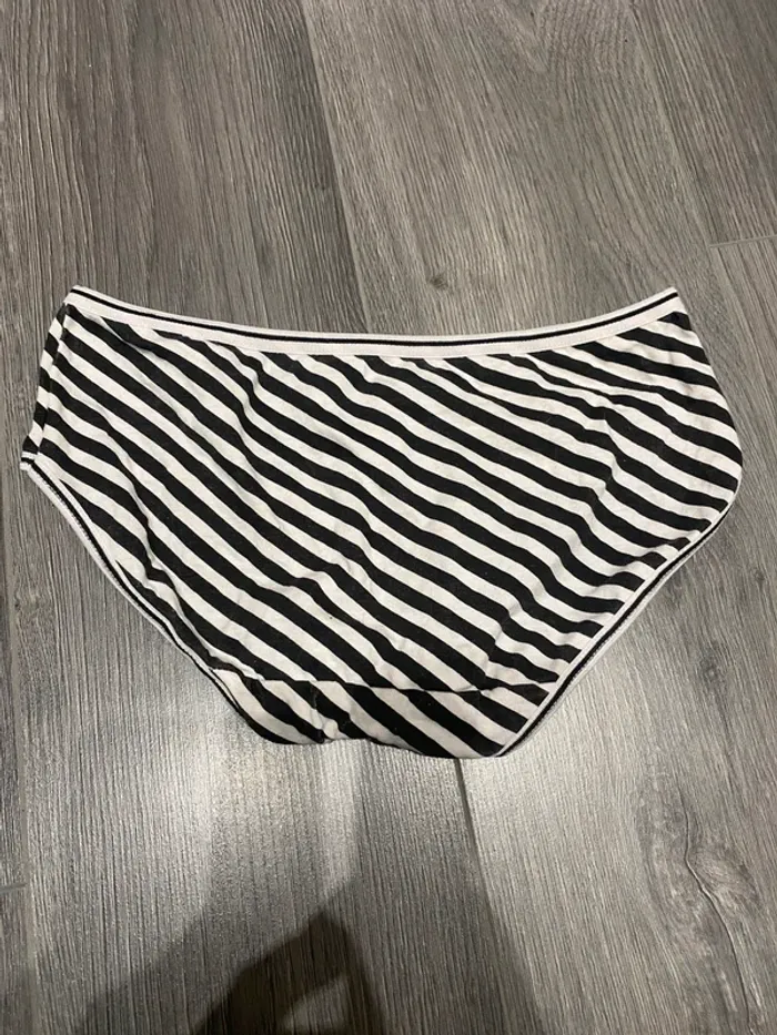 Culotte rayée noire et blanc M élastique à la taille - photo numéro 2