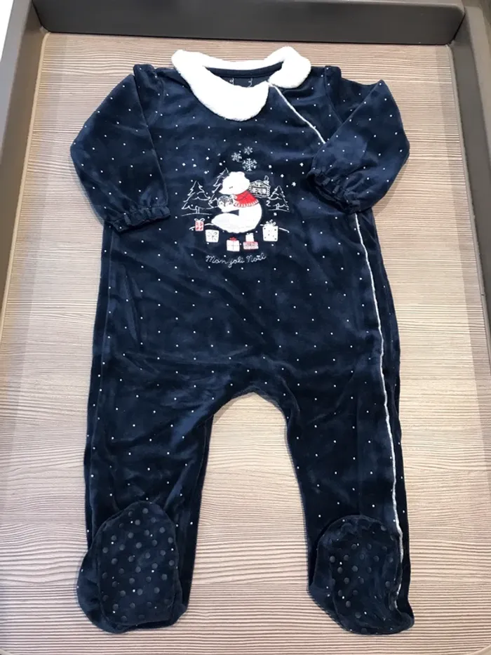 Pyjama Noël marine avec col fourrure Sergent Major 18 mois 🌸 - photo numéro 2