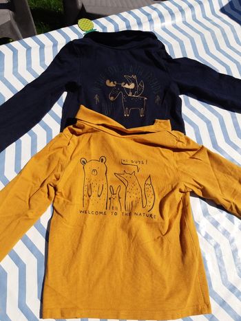 Lot 2 T-shirt roulés manches longues