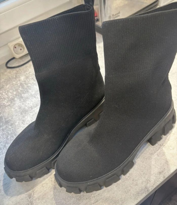 Bottines femme noir chaussettes taille 40 - photo numéro 5