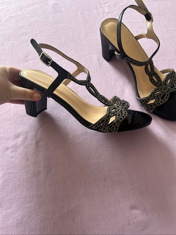Sandales à talons taille 40 noires O’Moda - photo numéro 2