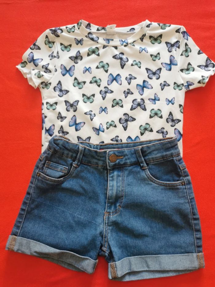 Lot de 1 short et tee-shirt fille taille 10 ans