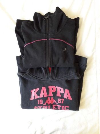 Pull capuche KAPPA et gilet Decathlon
