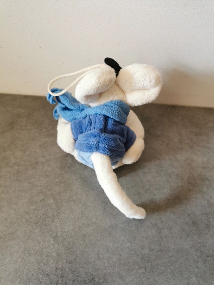 Peluche doudou souris Diddl écharpe ensemble bleu - photo numéro 2