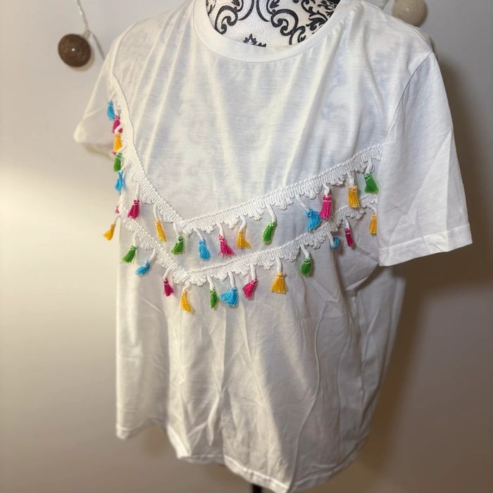 T-shirt MC avec deco petites franges