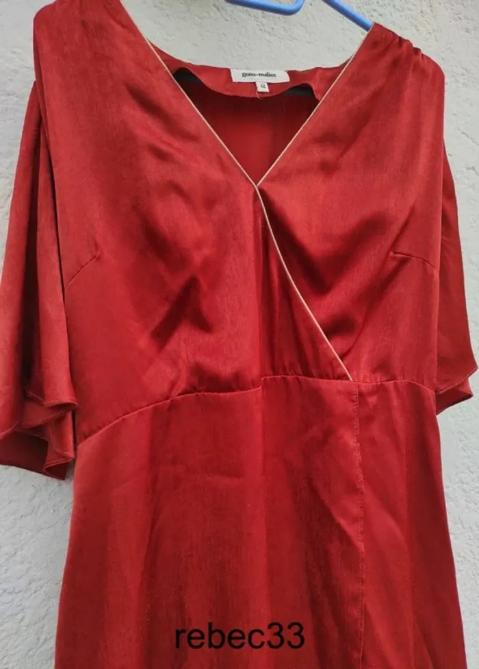 Robe satin grain de malice terracotta - photo numéro 2