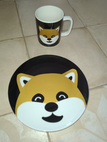 Mug et assiette chat