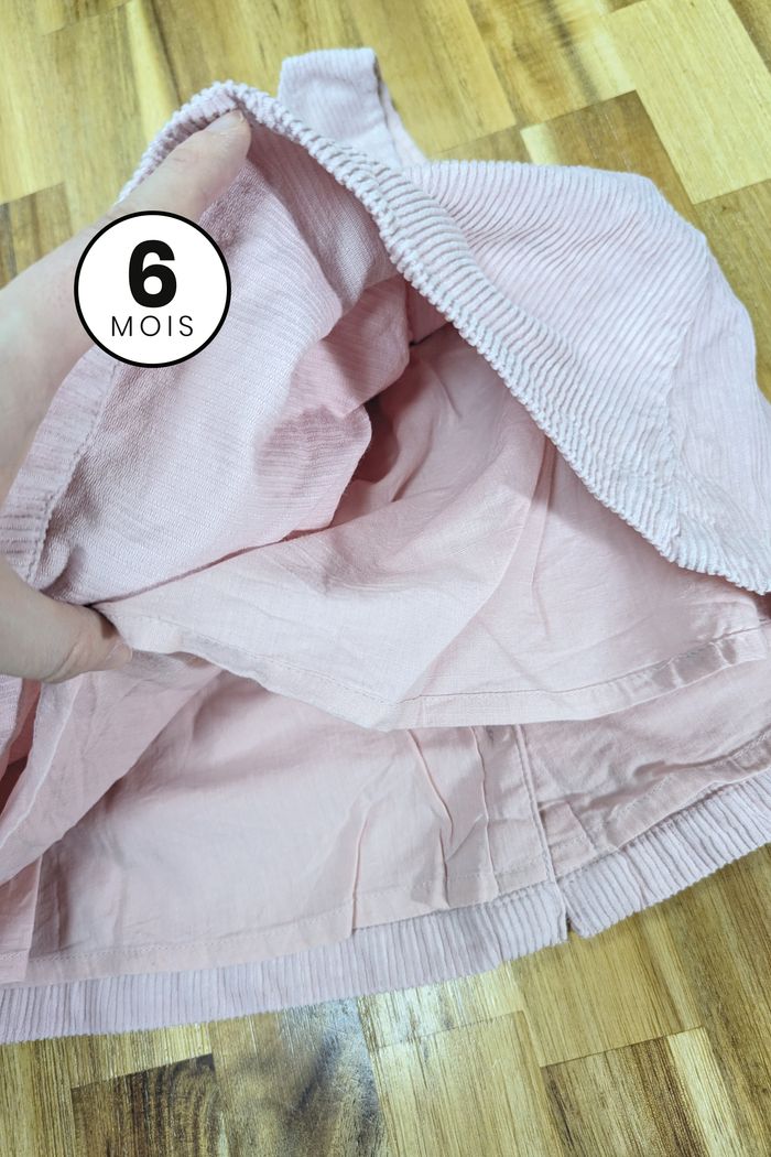 Robe rose pâle en velours côtelé - bébé fille 6 mois - photo numéro 4