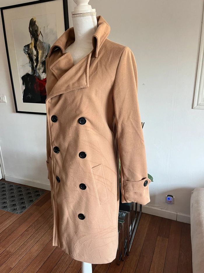 Manteau long et chaud coupe trench taille L parfait état - photo numéro 3