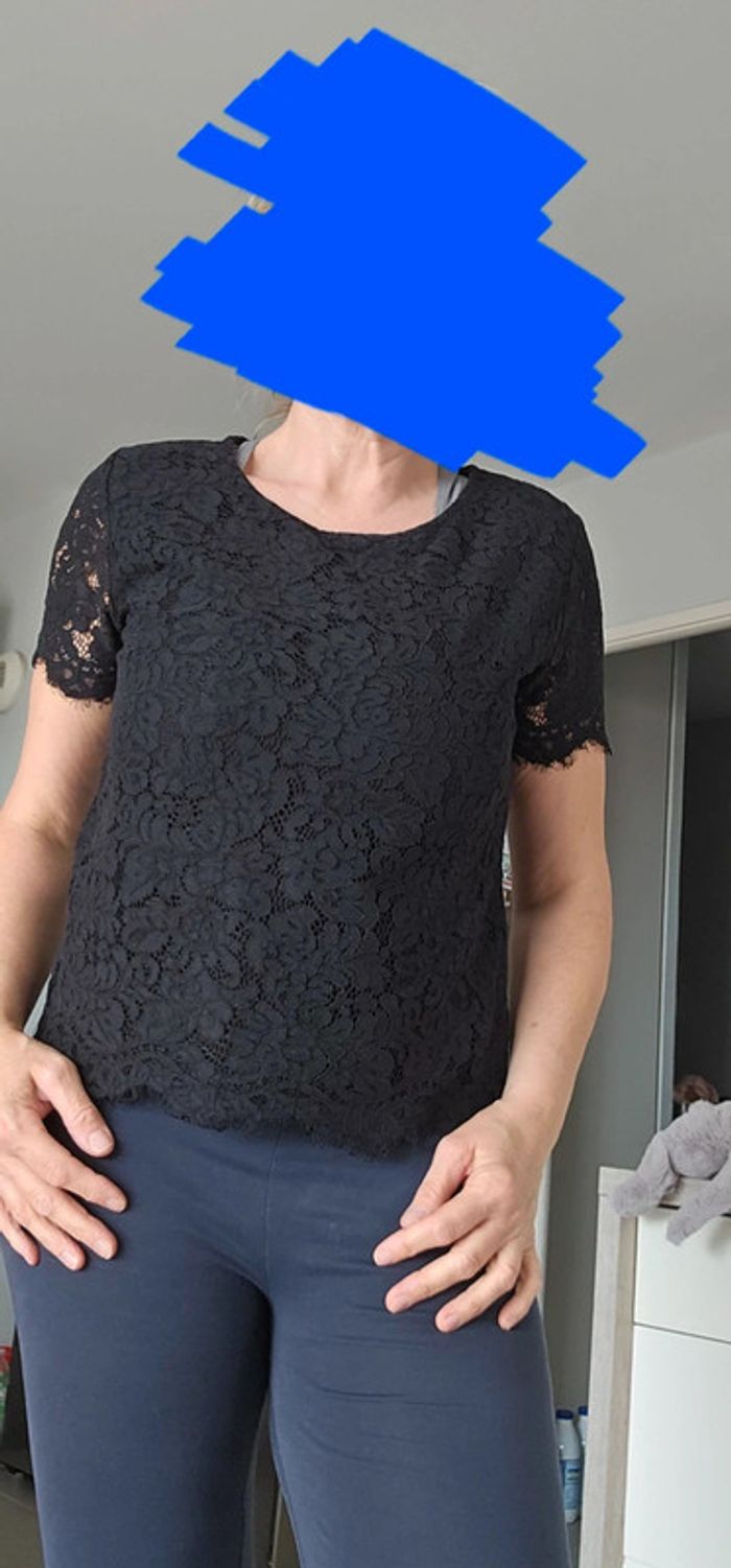 Chemisier dentelle noir Pimkie taille 38 - photo numéro 3