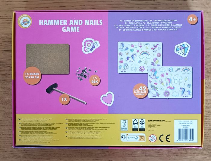 Jeu de clous et marteau avec décor licorne 4 ans + - photo numéro 3