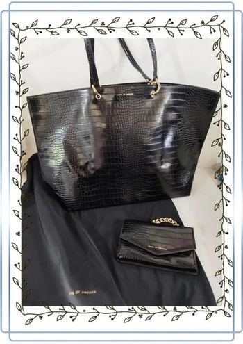 Sac Tulipe chain tote neo noir croco Ideal Of Sweden