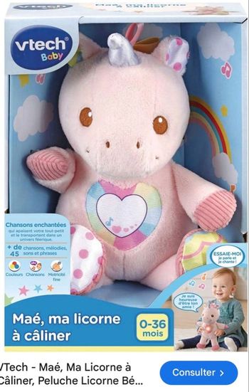 Peluche Licorne Bébé Interactive et Apaisante, Jouet d'Éveil