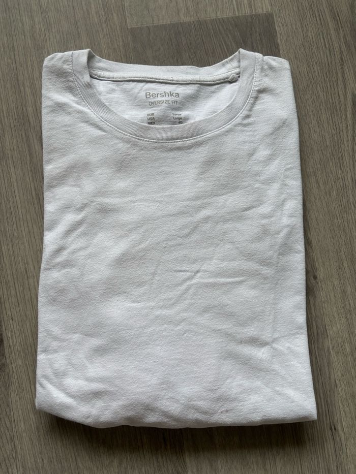 T-shirt blanc oversize Bershka – Taille L