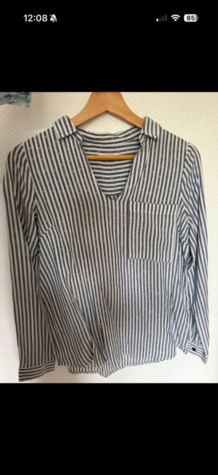 Blouse à rayures et doré - photo numéro 3