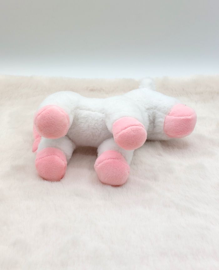 Petite peluche doudou licorne blanc rose corne arc-en-ciel vert jaune bleu 18 cm - photo numéro 5
