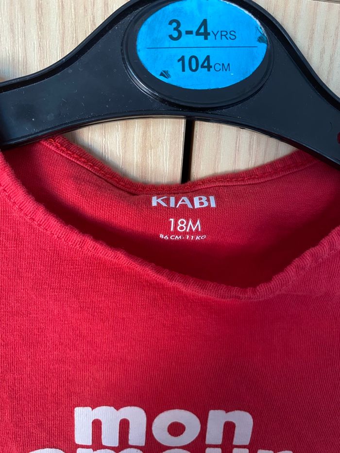 T-shirt « mon amour » Kiabi 18 mois - photo numéro 3