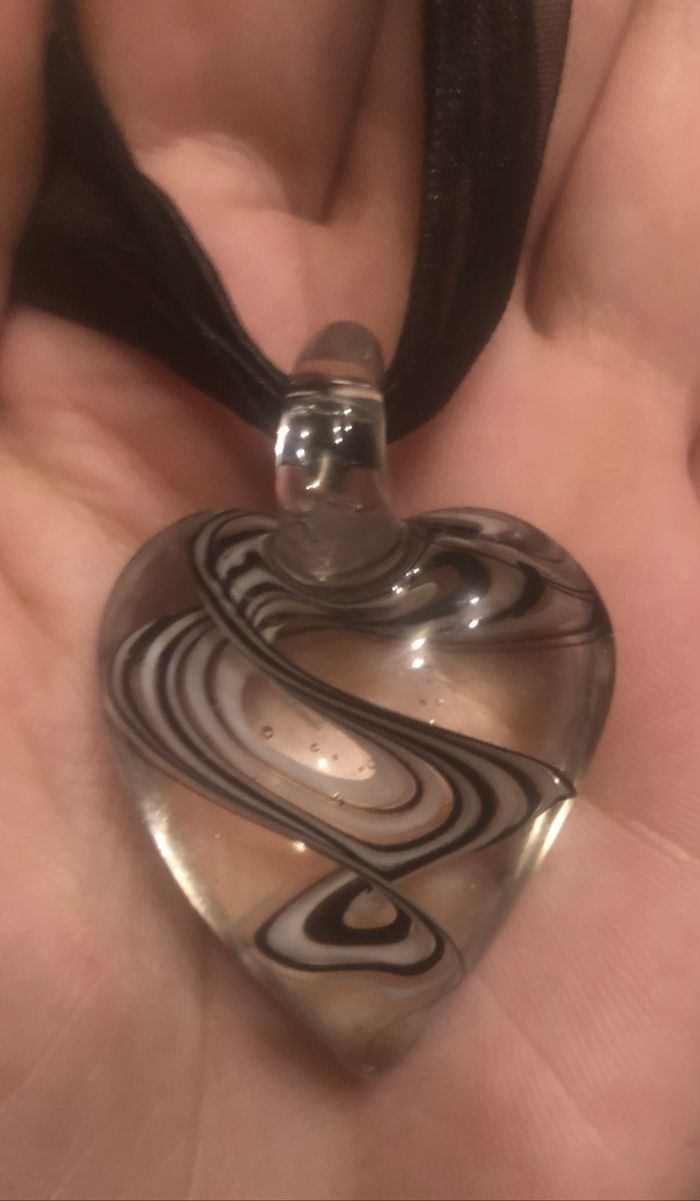 Collier cœur en verre - photo numéro 3