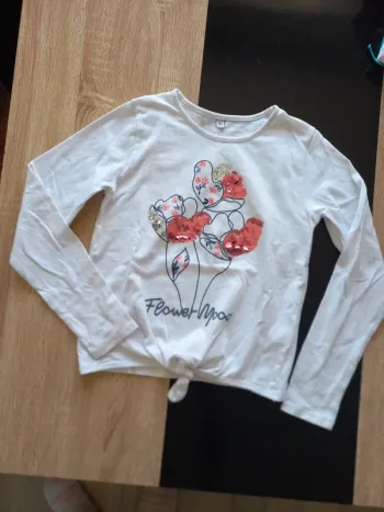 Pull blanc fille 10 ans