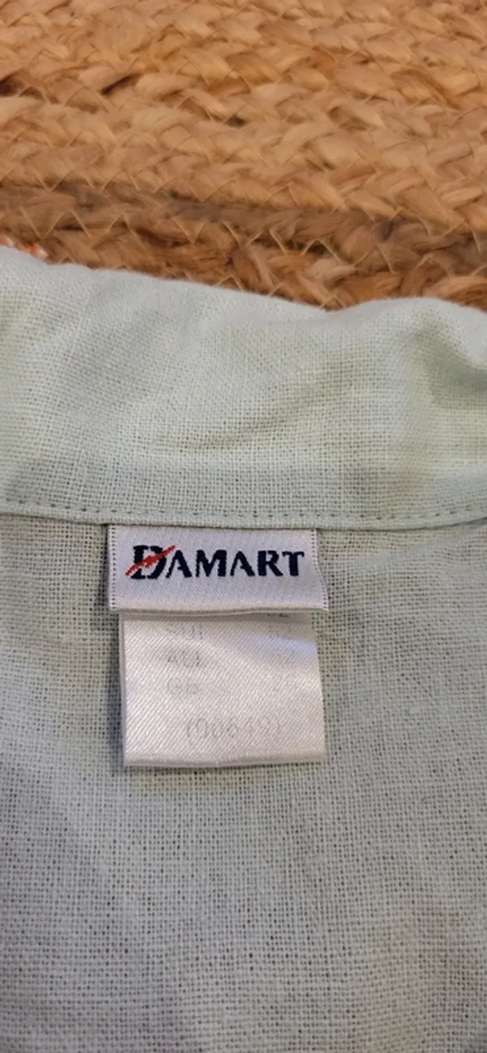 Chemise légère Damart brodée - Taille 52 - Vert pastel - Très bon état - photo numéro 6