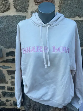 Sweat crème imprimée rose - Monki