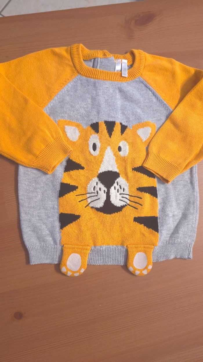 😍🥰💙 ensemble pull tricot et pantalon molleton intérieur polaire 6mois garçon 💙🥰😍 - photo numéro 3