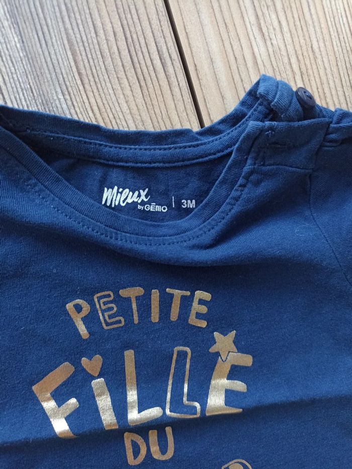 T-shirt fille 3 mois - photo numéro 2