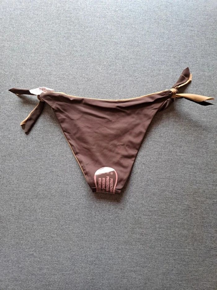 Maillot de bain / bikini réversible marron / beige en S - photo numéro 3