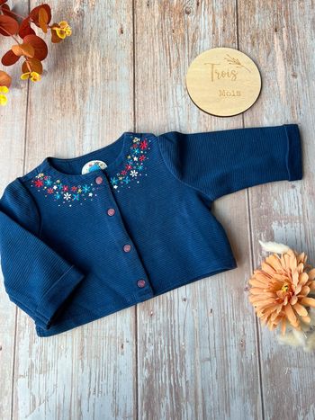 Gilet bleu coquillages 3 mois