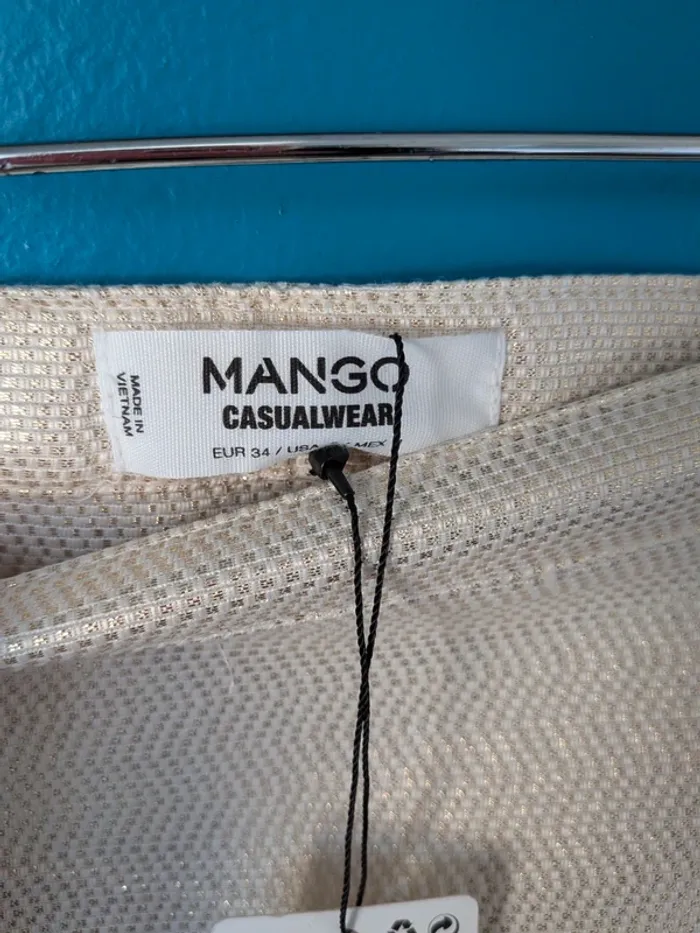 Jupe mango beige et dorée - photo numéro 5