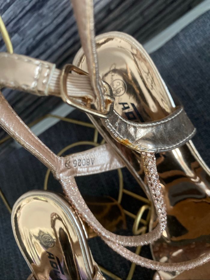Chaussures nu pieds à lanières or rose 36 Adluum - photo numéro 6