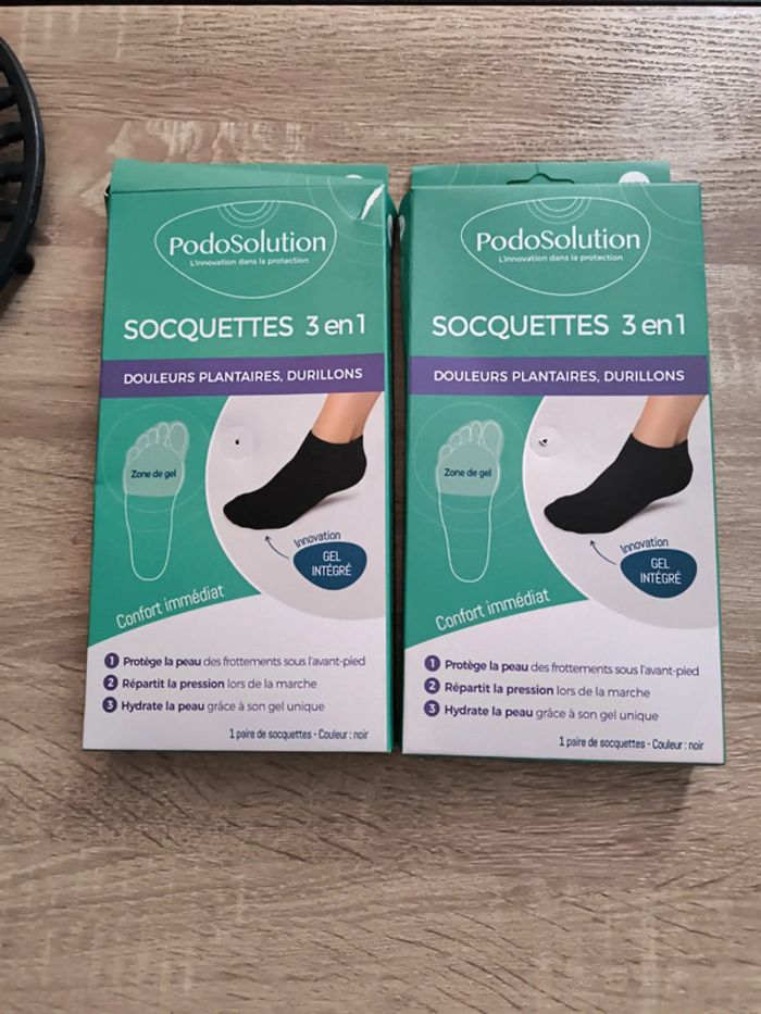 Lot de 2 paires de socquettes 3en 1 pour les douleurs plantaires, durillons neuf