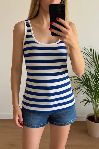 Débardeur marinière bleu & blanc Maison 123 – Taille 38/40