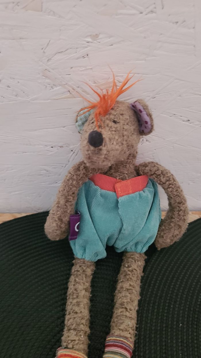 Doudou souris marron short vert Au Fond de la Cour MOULIN ROTY - photo numéro 4