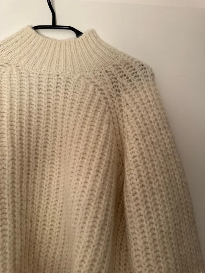 Pull blanc Pimkie à grosses mailles en type laine - photo numéro 2
