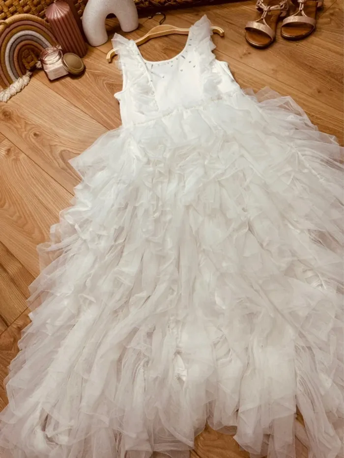 Taille 12 ans Robe longue cérémonie fille Orchestra blanche * tulle * 🌺 - photo numéro 4