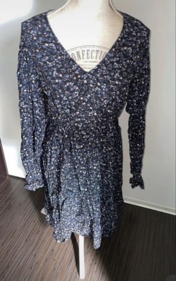 Camaïeu - Robe courte fleurie - Taille 44 - Bleu marine - Neuve avec étiquette 