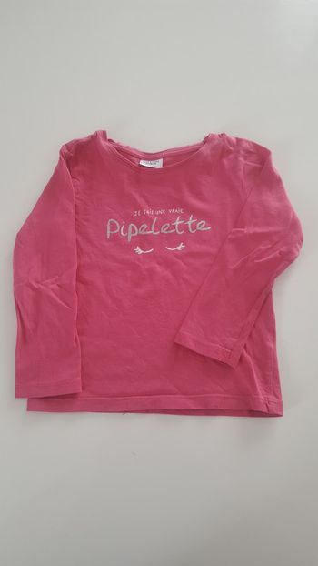 T Shirt manches longues rose / 3 ans