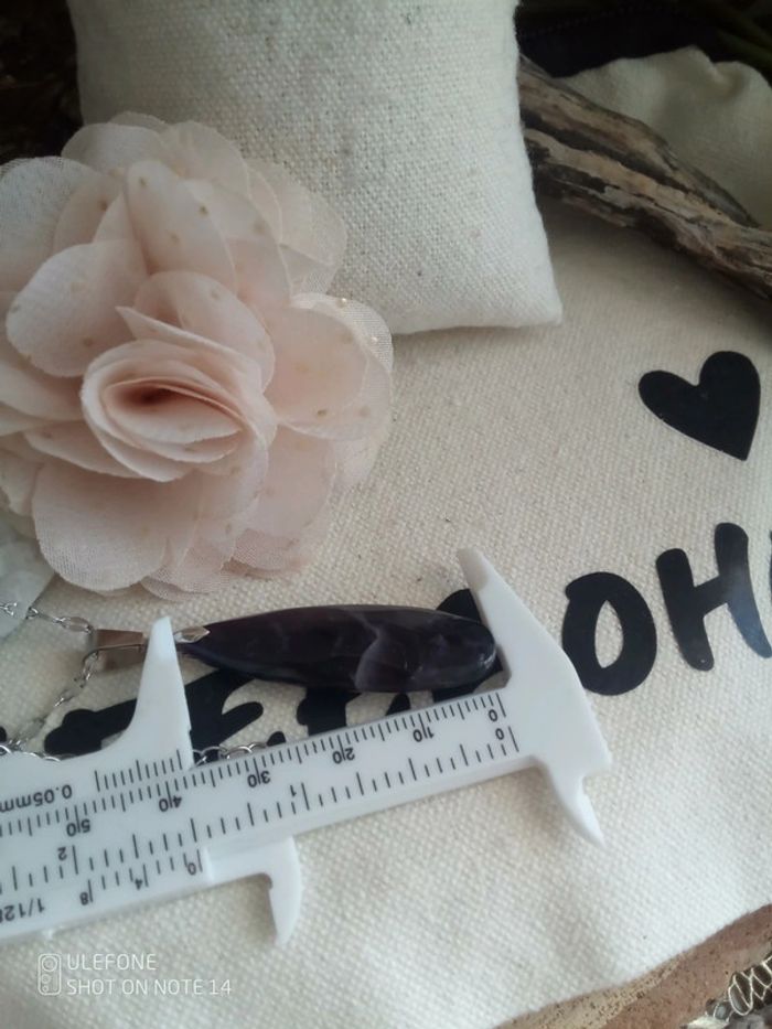 Collier argenté pierre améthyste 💜 - photo numéro 2