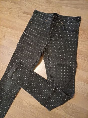 Jegging noir à pois T36
