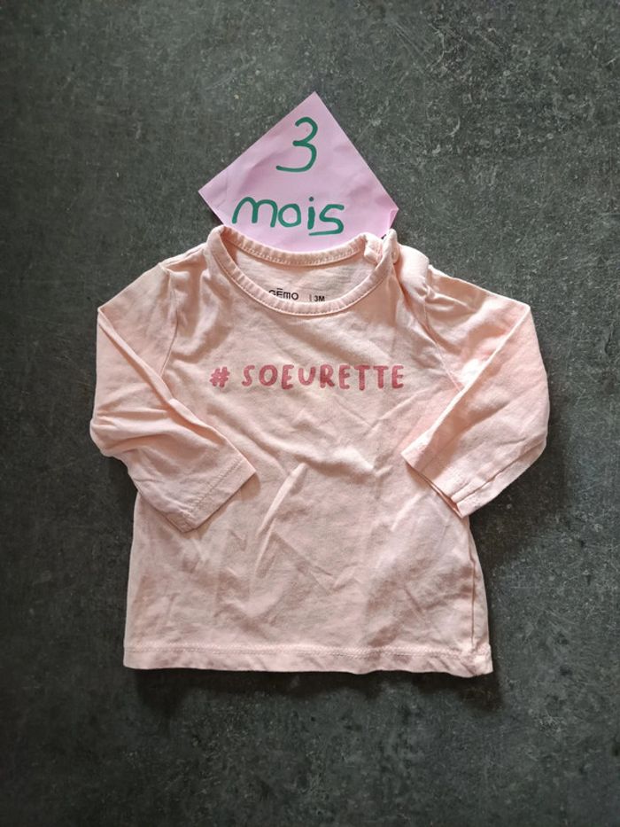 Haut "#soeurette" 3 mois